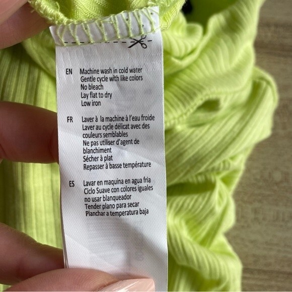 sws essentials neon yellow long sleeve mock neck bodysuit - Picture 5 of 7